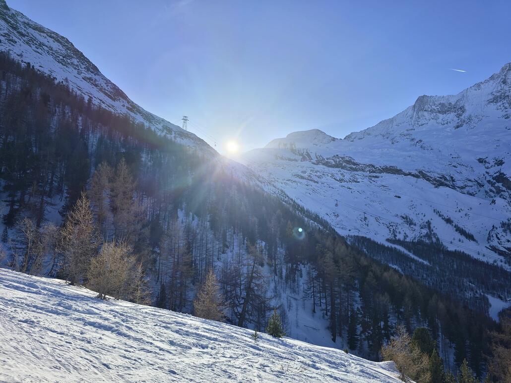 Letzte Sonnenstrahlen auf der Galen gegen 15:40.