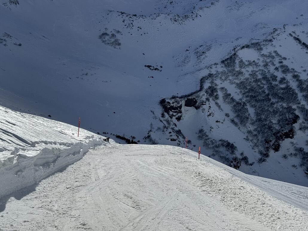 Ende des Ziehweges an der hintersten Variante