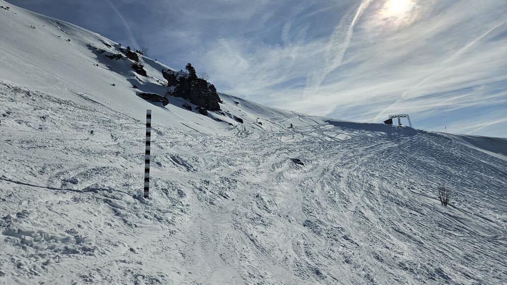 Gelbe Route, es liegt nur knapp 50cm Schnee