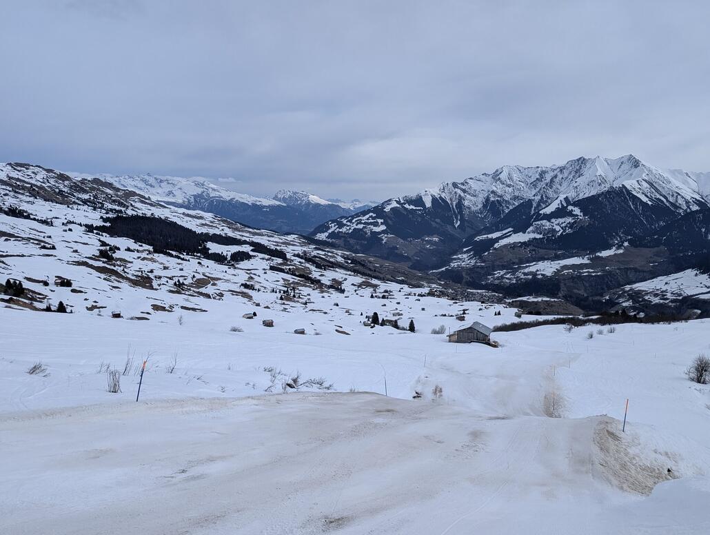 Im Mittelteil ein paar braune Stellen, welche gut umfahrbar sind.