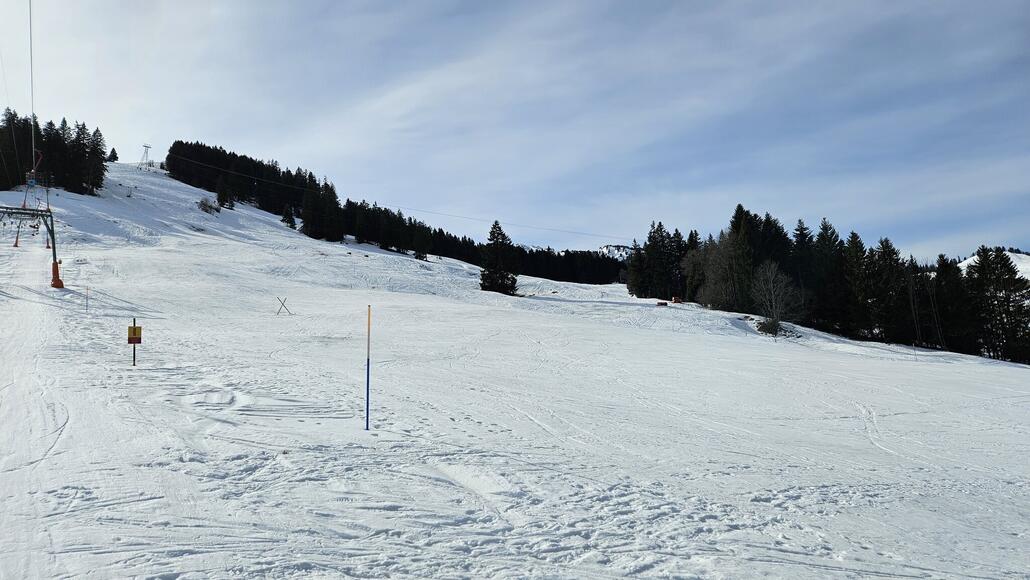Eine der zwei blauen Pistenvarianten