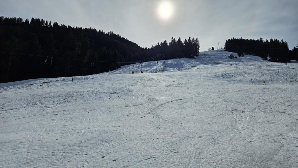 Piste mittlerweile schön aufgesultzt