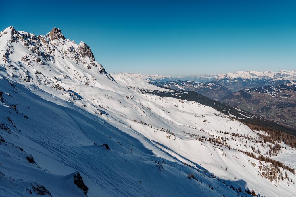 Schöner Blick Richtung Rheintal von der Bergstation Gotschna.