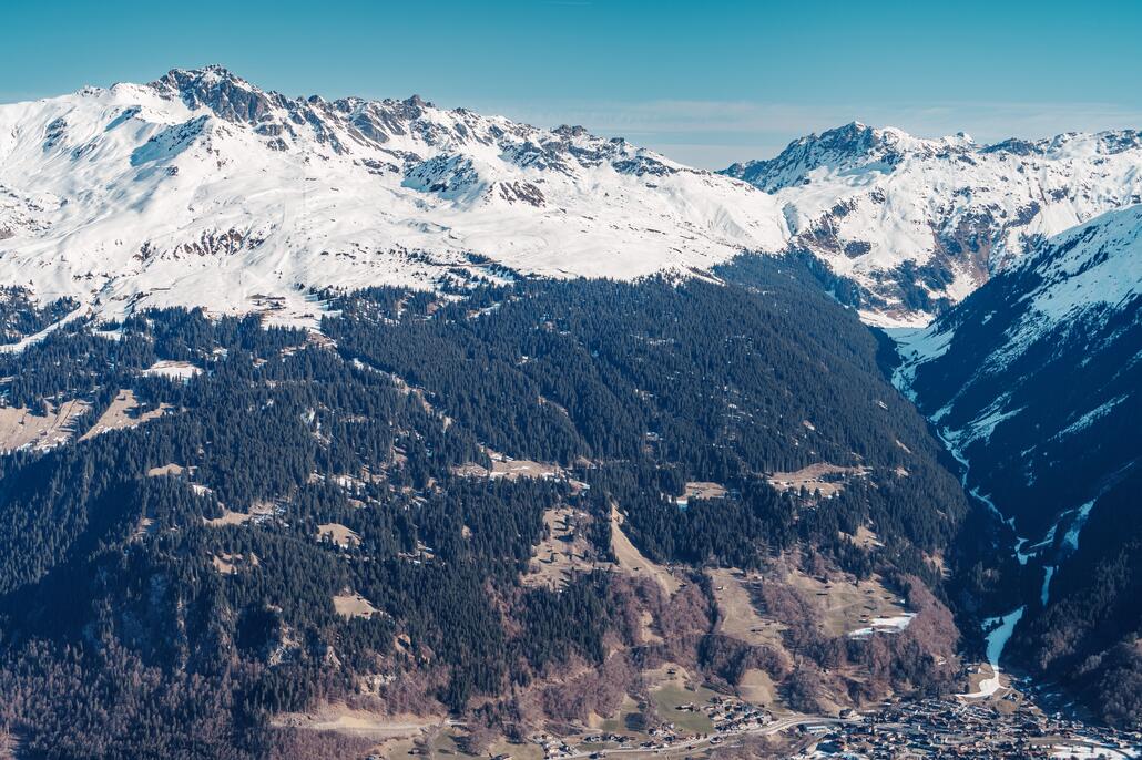 Blick auf das Madrisa Gebiet auch in Klosters.
