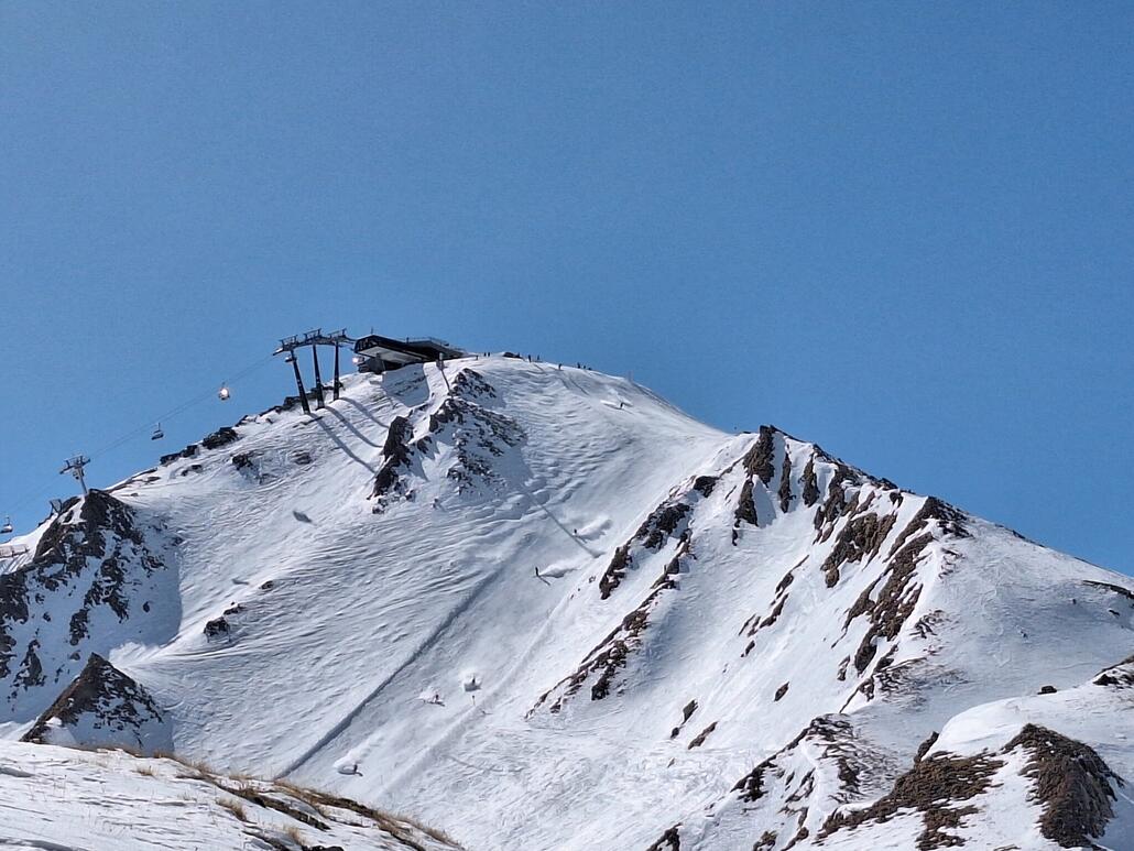 Blick von der Hexenseeabfahrt zum Masnerkopf