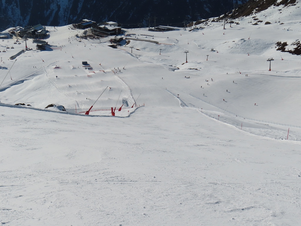 Piste 10 um 16.15 Uhr, wenn die Sesselbahnen schon garagiert werden.