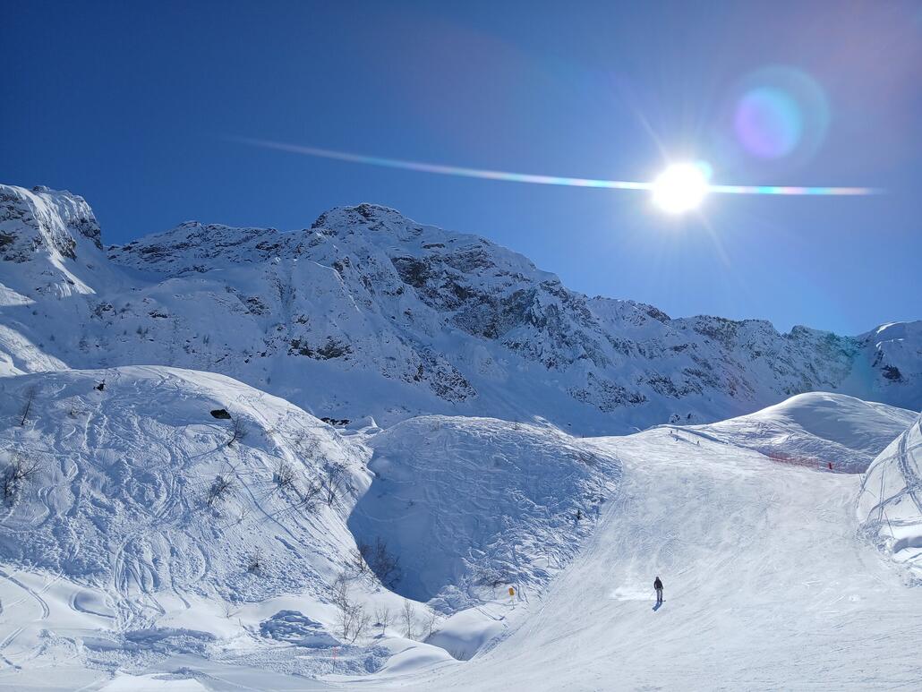 Comascné, hier waren die Pisten einfach deutlich griffiger als im Rest des Gebiets