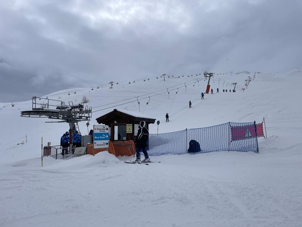 Vorbei am SL planon, die Pisten waren für Renntrainings gesperrt