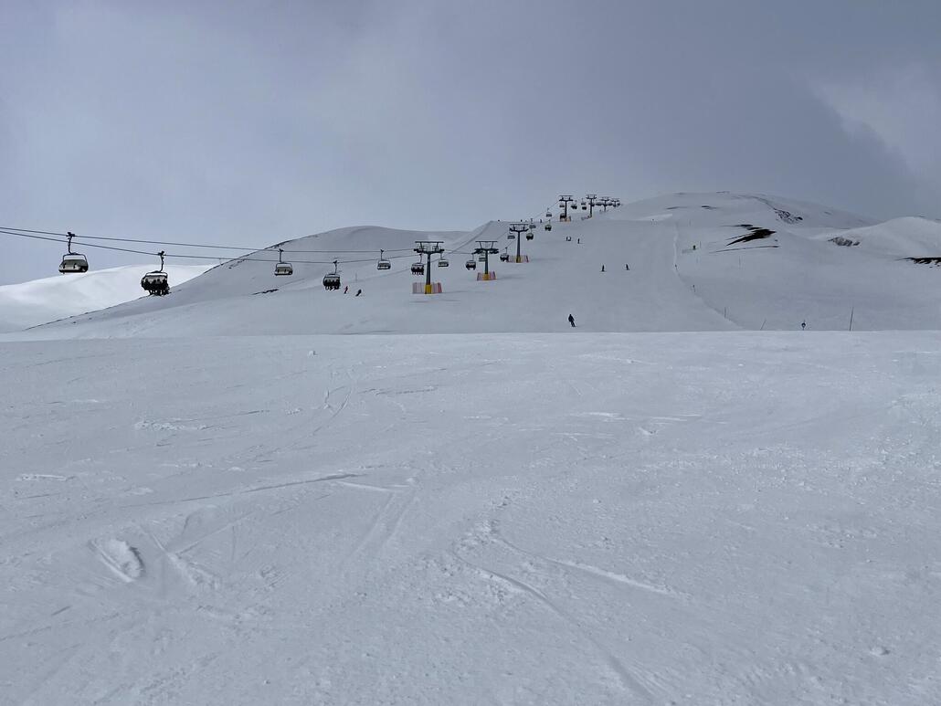 Glattgebügelte Carvingpiste am Valandrea