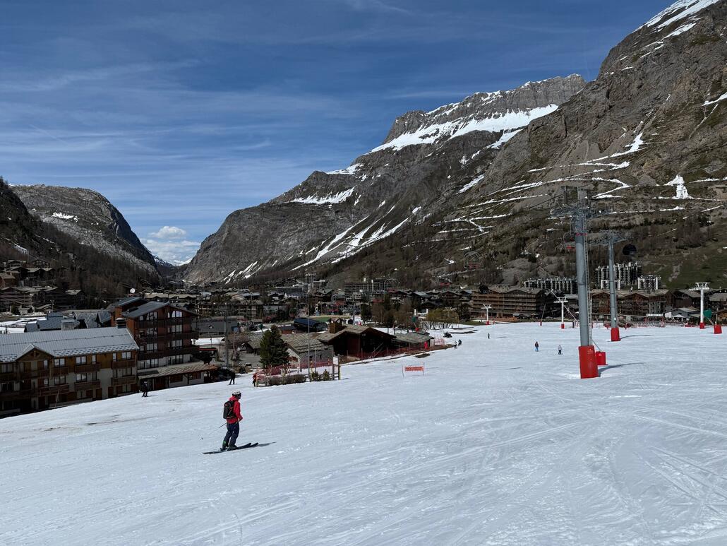 Unten in Val-d'Isère angekommen.