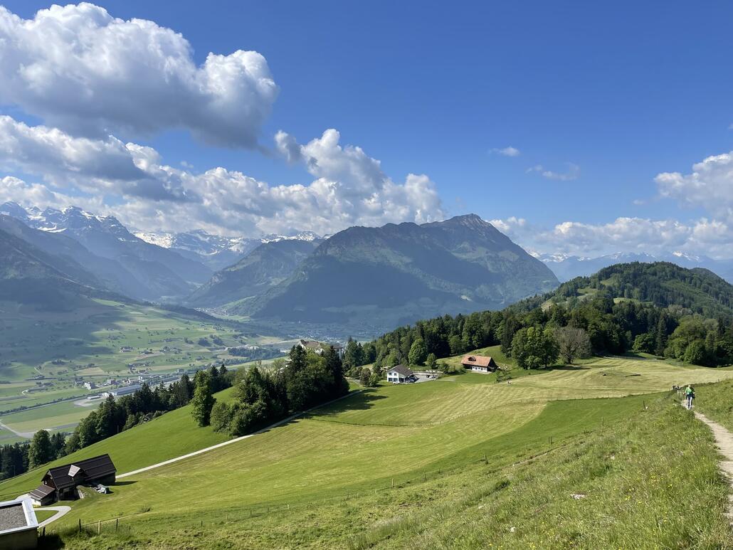 Rückblick mit Verlauf vom Weg