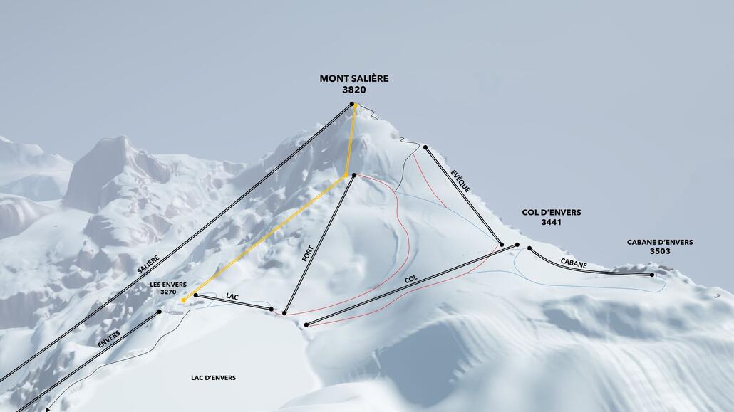 Pistenplan Gletschergebiet
