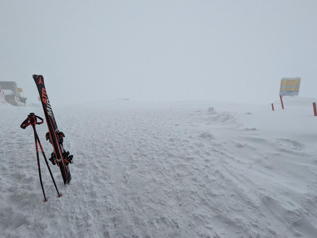 Auf ca. 3250 m war es stürmisch ...