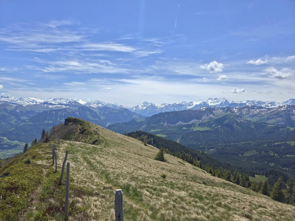 Blick Richtung Glaubenbielen und die Bergwelt rund um Innertkirchen dahinter