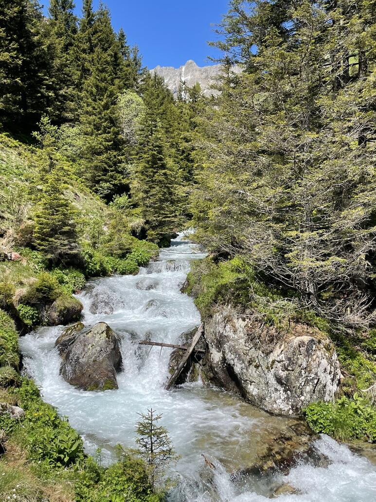 Entlang vom Leitschachbach, dem folgenden kommt man zur SAC Leutschachhütte mit ebenfalls zwei wunderschönen Bergseen.