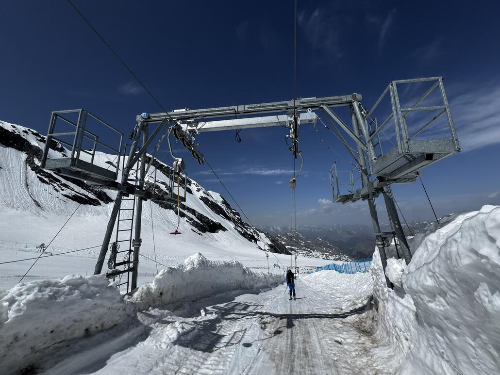 Wieder am Cristallo. Diese Leitnerstützen sind ziemlich schlau aufgebaut