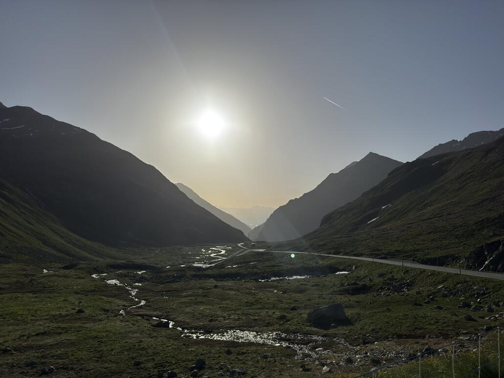 7:04 bereits nach dem Flüelapass Richtung Unterengadin