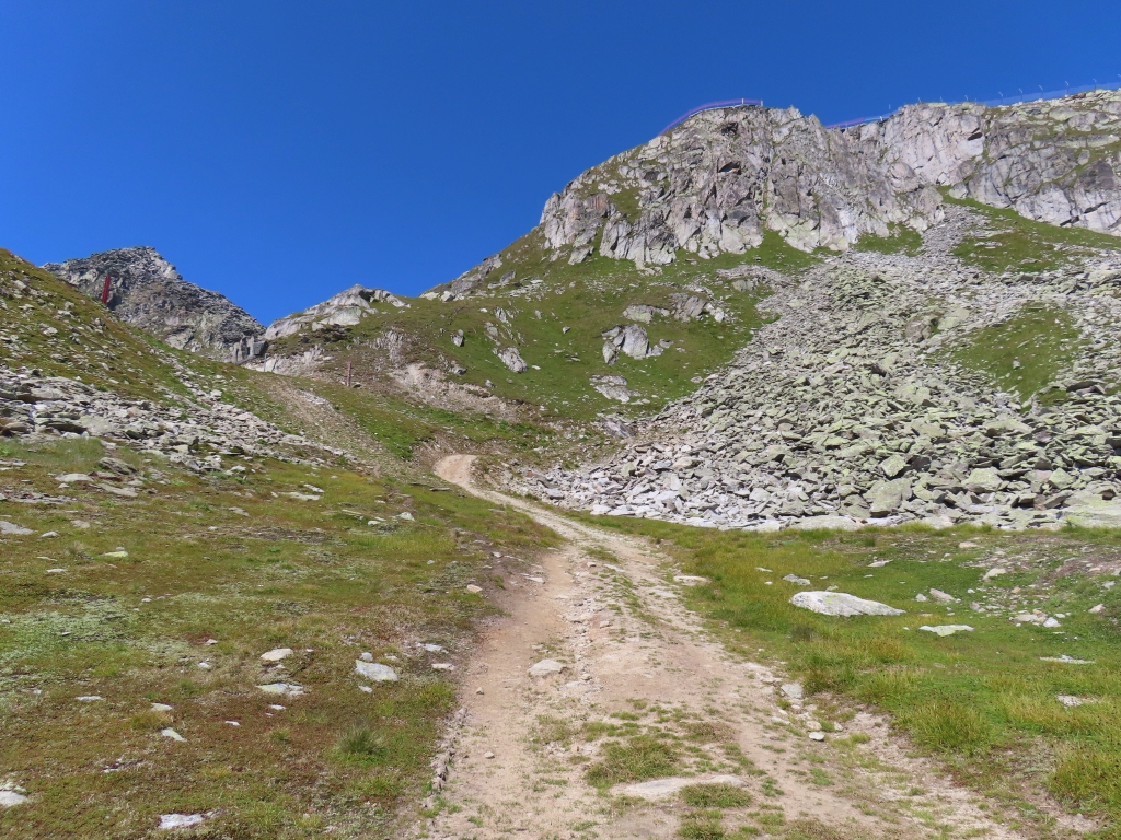 Gelände zwischen Fiescheralp und Eggishorn etwa in der Mitte des Aufstiegs.
