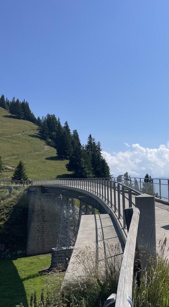 Über die alte Brücke der 1931 stillgelegten Rigi-Scheidegg-Bahn