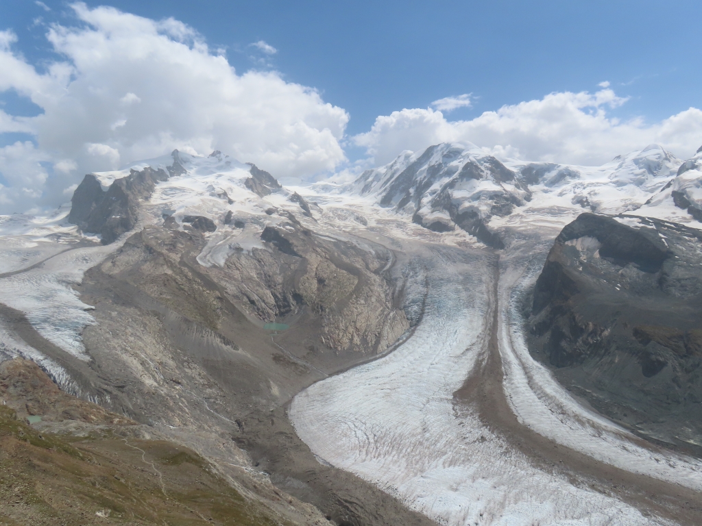 Dufourspitze, Liskamm und Grenzgletscher