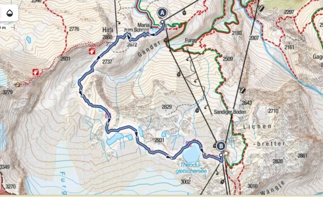 Matterhorn Glacier Trail auf der Karte