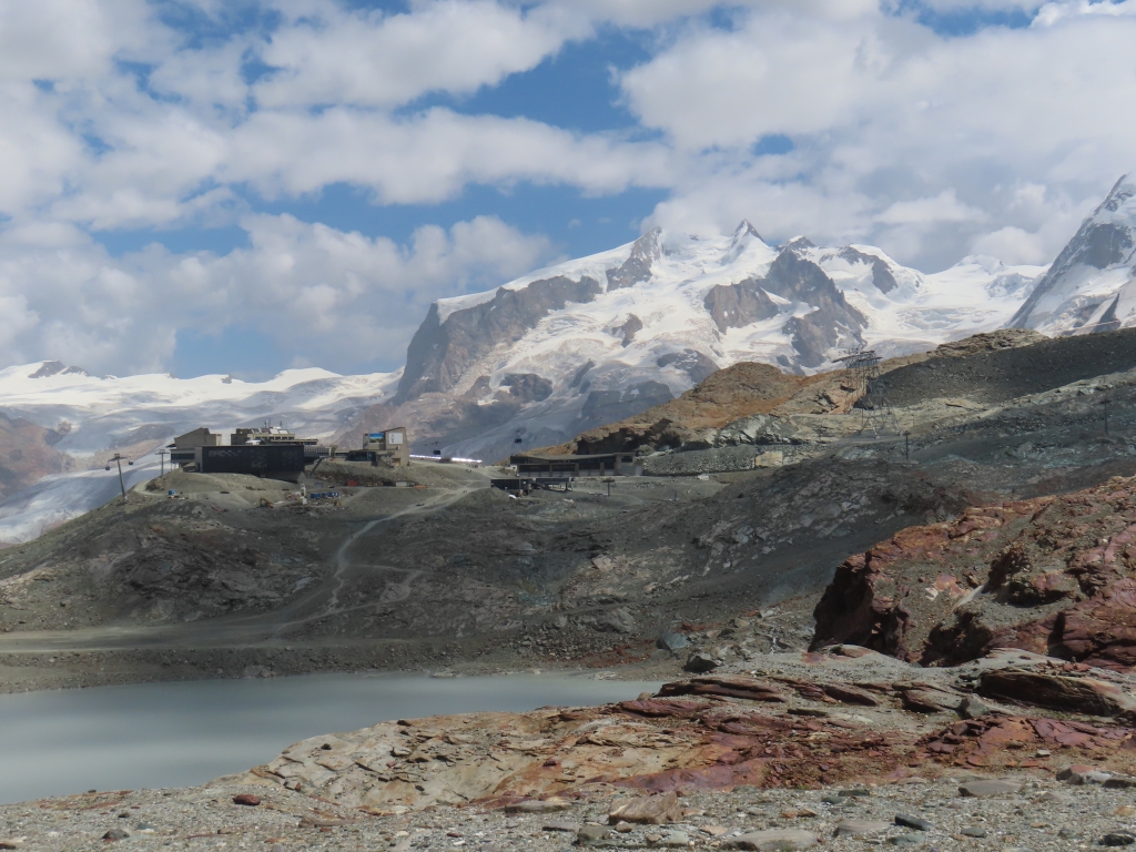 Theodul-Gletschersee, Station Trockener Steg und Monte Rosa