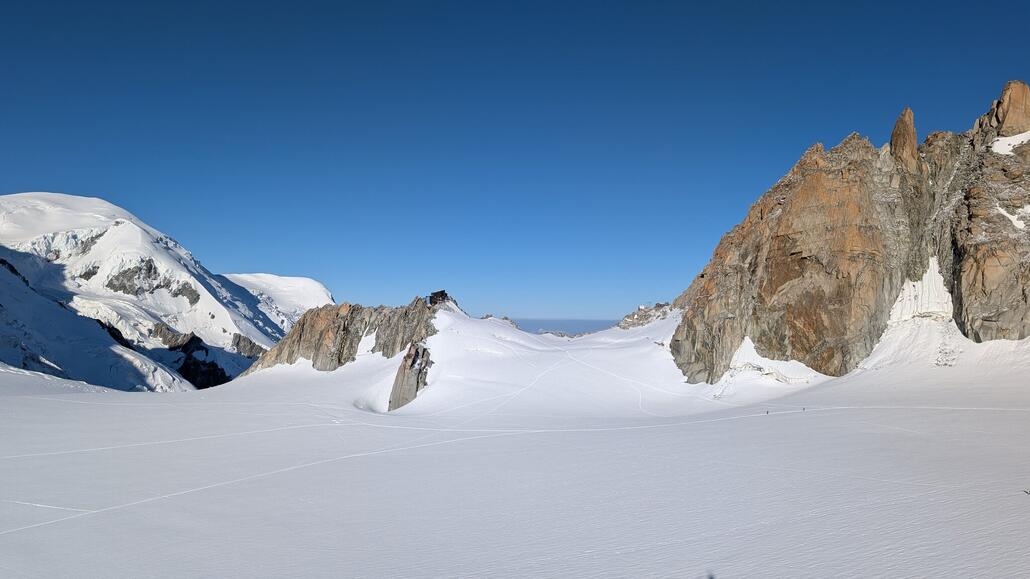 Berghütte unterhalb vom Aiguille du Midi