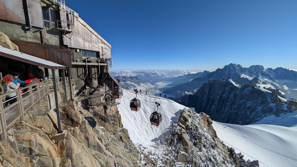 Angekommen am Aiguille du Midi