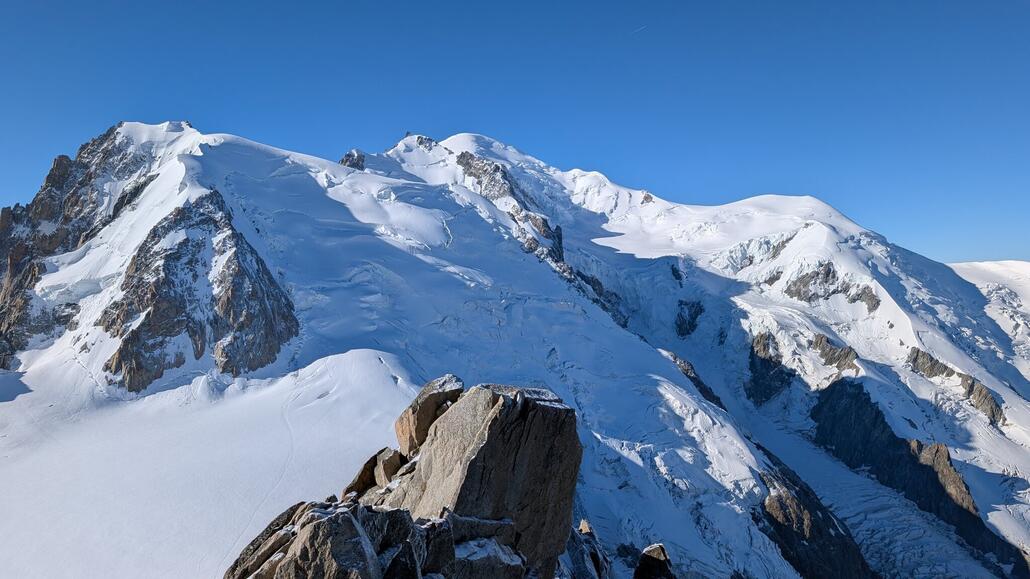 Mont Blanc. Es fehlen nur noch 1000 Höhenmeter bis zum Gipfel!
