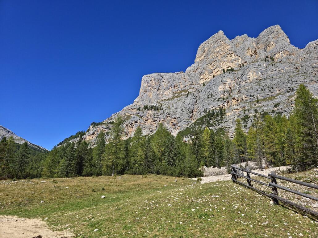 20250918_120809.jpg (1.09 MiB) 1868 mal betrachtet Unterwegs im Tal Richtung Cortina mit den Imposanten Felswänden des Col Bechei