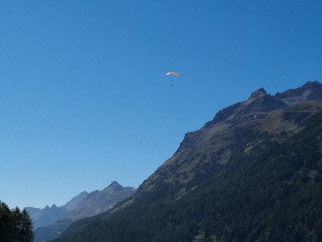 Die Gleitschirmflieger waren ebenfalls unterwegs