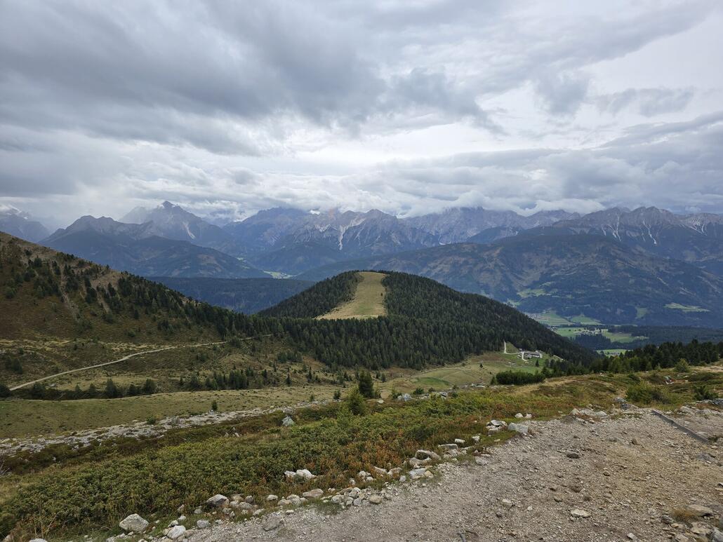 Blick vom Durakopf in die Dolomiten.