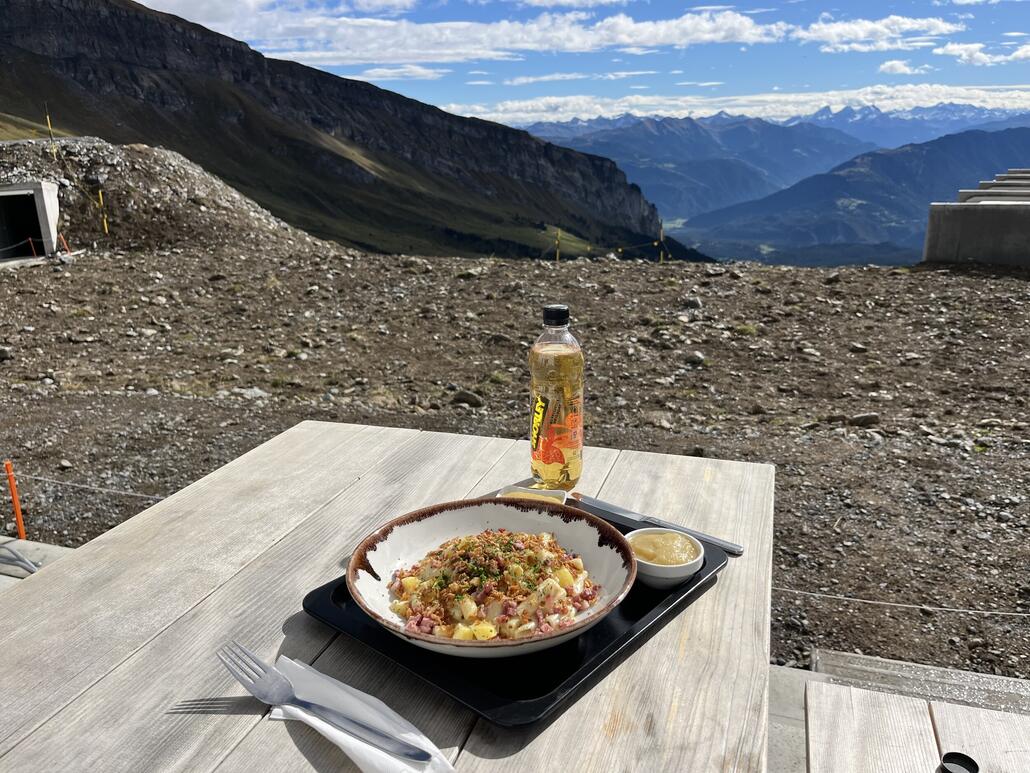 Früher war die Aussicht auf der Terrasse der Segneshütte schon besser