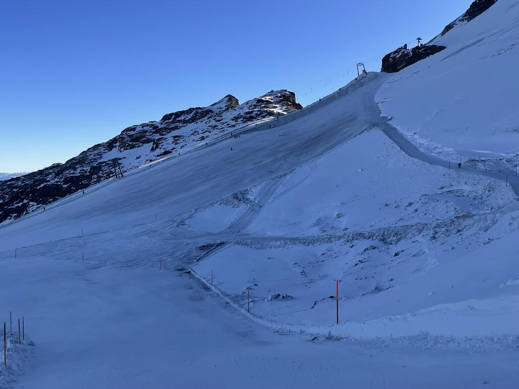 Die Hauptpiste hat bereits deutlich gelitten