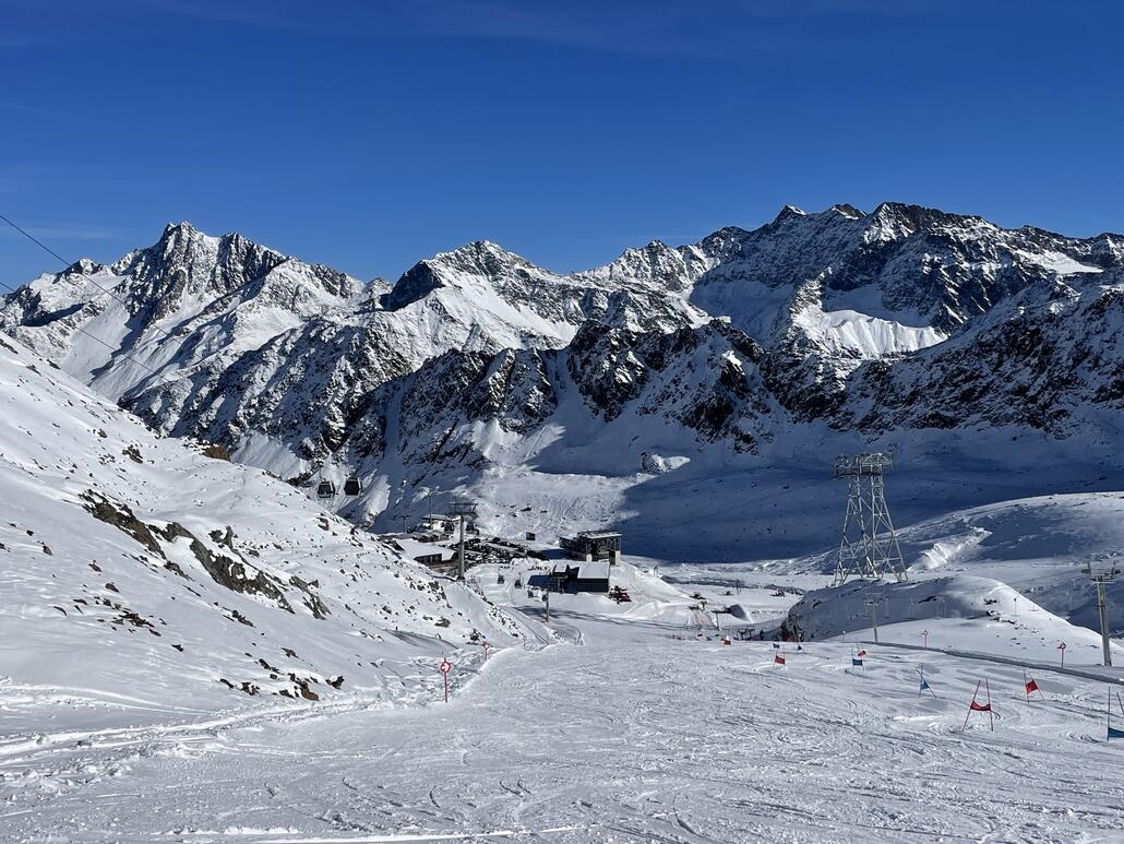 Der neue Lift lief leider nicht und ein Teil der Piste ist für Rennen gesteckt