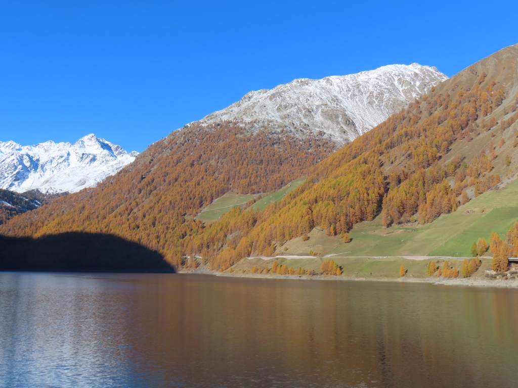 Anfahrt durch das herbstliche Schnalstal