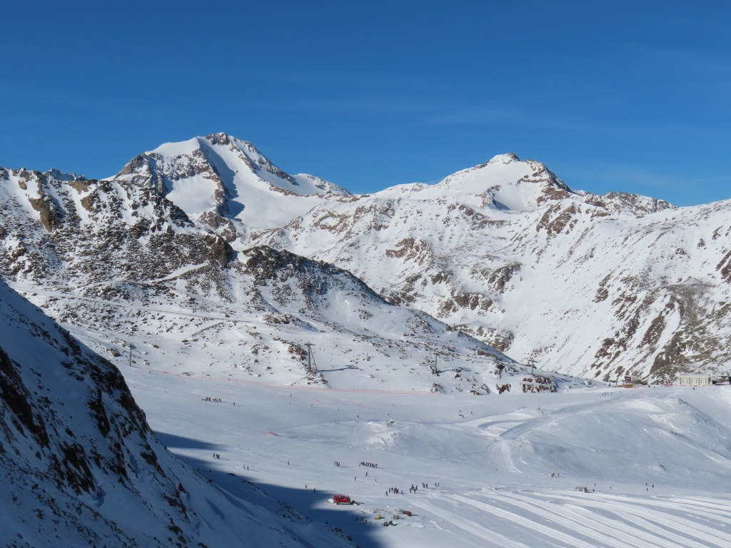 Weißkugel und Langtauferer Spitze von der Bergstation Finail