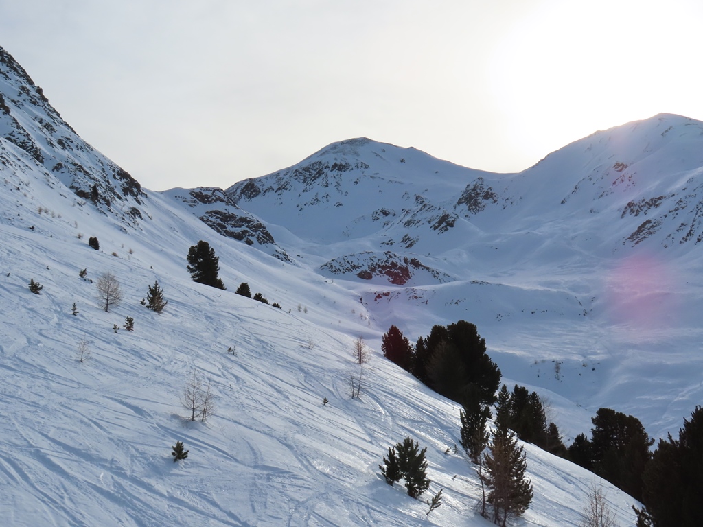 Gelände neben den Sesselbahnen. Im Bild die Elferspitze
