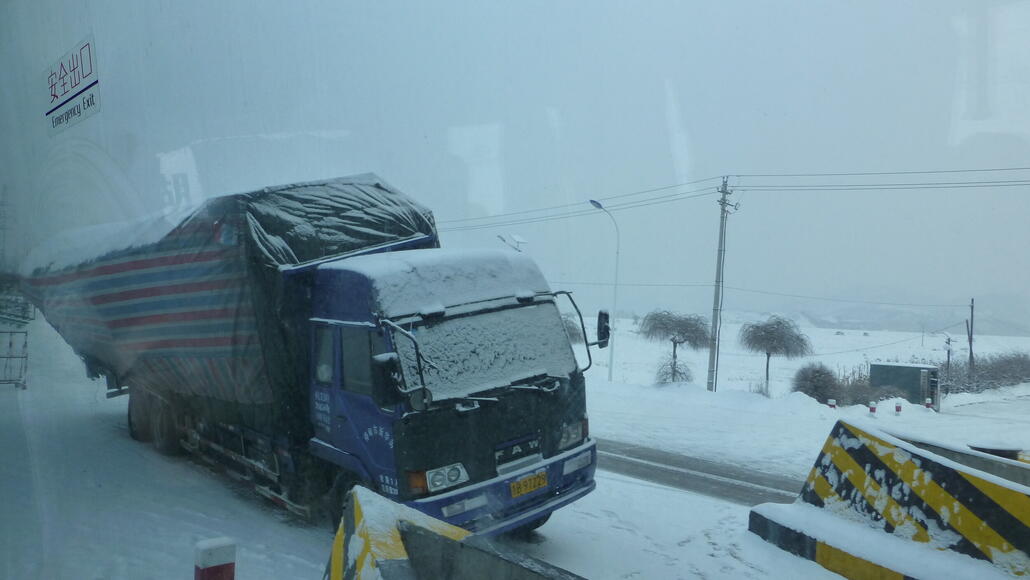 Manche Fahrer hatten etwas Mühe mit den Verhältnissen…