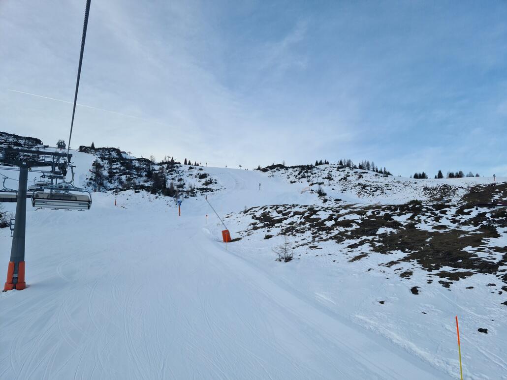 Abfahrt an der Steinplattenbahn
