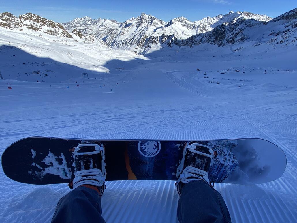 14:00 am Fernerlift, bereit meine Spur in die Rillen zu ziehen
