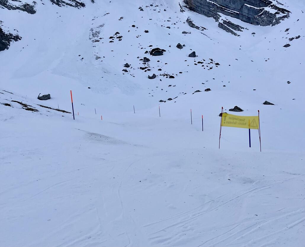 Der „Steilhang“ der Blauen ist gesperrt.