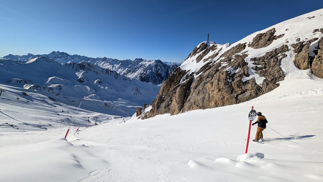Die Piste an der langen Wandbahn ist selbst um 14 Uhr noch absolut genial zu fahren, die bin ich direkt zweimal hintereinander gefahren!