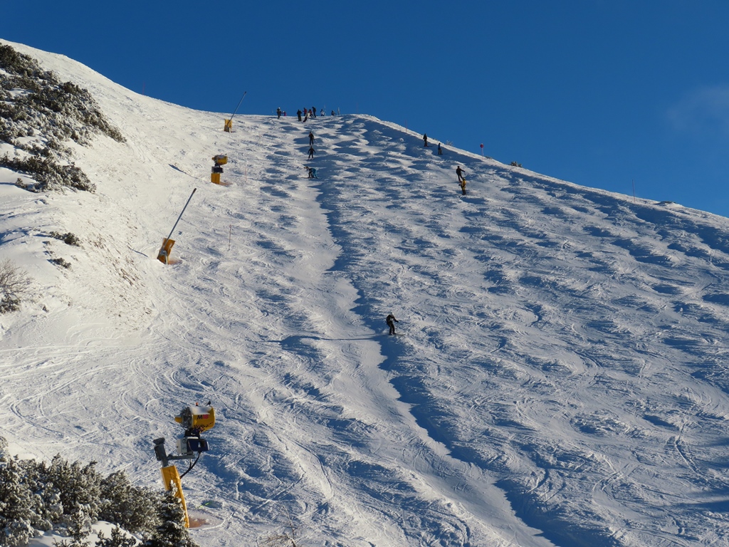 Es gab aber Ausnahmen. Hier der Familientragödienhang in der Nähe des Paganellagipfels
