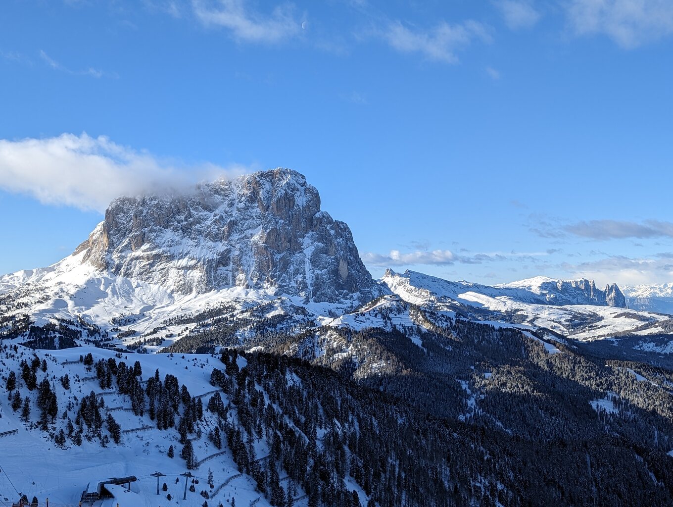 Sassolungo-Views vom Dantercepies