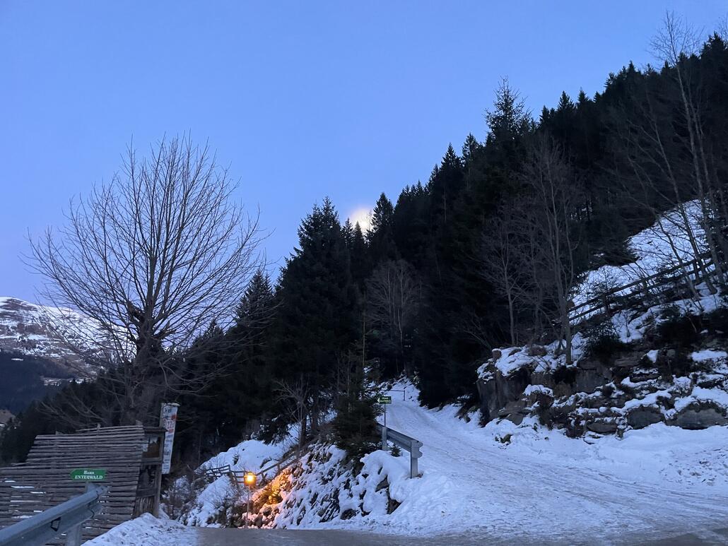 hier musste der Rodel noch getragen werden