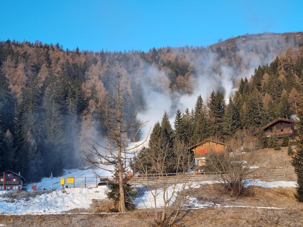 Talabfahrt mit Beschneiung auf Vollgas