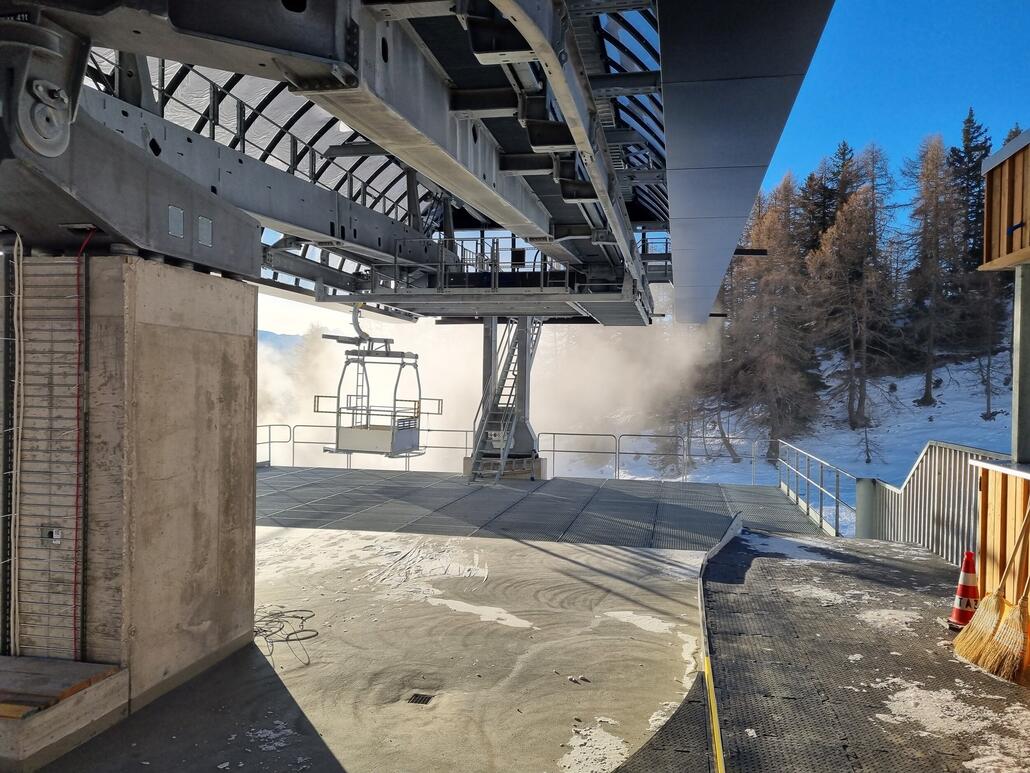 Ausrichtung der späteren Sektion aus dem Tal