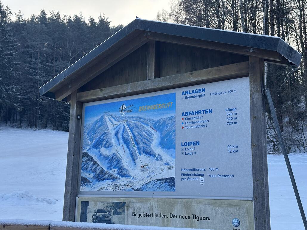 Blick auf den Pistenplan verspricht schonmal einiges für die halbe Stunde Abfahrt!