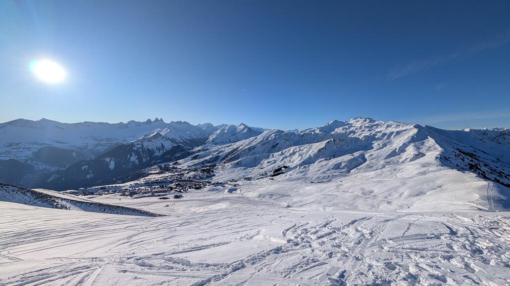 Tolle Ausblicke auf das Sonnen Plateau von La Toussuire